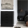Home Square 3-Piece Set with 2 Nightstands and 5 Drawer Chest in Black Oak