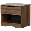 Home Square 2-Piece Set with 1 Drawer Nightstand & Dresser in Natural Walnut