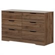 Home Square 2-Piece Set with 1 Drawer Nightstand & Dresser in Natural Walnut