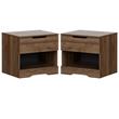 Home Square 1 Drawer Nightstand in Natural Walnut - Set of 2