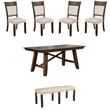 Home Square 6-Piece Set with Dining Table & 4 Dining Chairs & Dining Bench