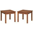 Home Square Wood Patio Simple Side Table in Brown - Set of 2