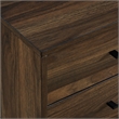 Home Square Wood Modern End Table with Metal Handles in Dark Walnut - Set of 2
