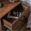 Home Square Wood Modern End Table with Metal Handles in Dark Walnut - Set of 2