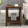 Home Square Metal X-Shaped Fram Rustic Wood End Table in Dark Walnut - Set of 2