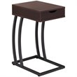 Home Square 1 Drawer End Table with Charging Ports in Cappuccino - Set of 2