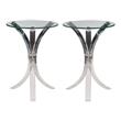 Home Square Round Glass Top End Table in Clear Finish - Set of 2