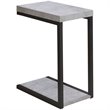 Home Square Contemporary Faux Cement End Table in Black - Set of 2