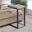 Home Square Contemporary Faux Cement End Table in Black - Set of 2