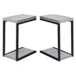 Home Square Contemporary Faux Cement End Table in Black - Set of 2