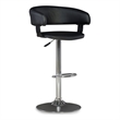 Home Square Curved Back Metal Adjustable Barstool in Black - Set of 3