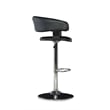 Home Square Curved Back Metal Adjustable Barstool in Black - Set of 3