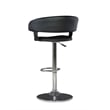 Home Square Curved Back Metal Adjustable Barstool in Black - Set of 3
