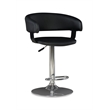 Home Square Curved Back Metal Adjustable Barstool in Black - Set of 3