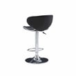 Home Square Rounded Back Metal Adjustable Barstool in Black - Set of 3
