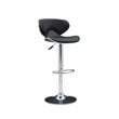 Home Square Rounded Back Metal Adjustable Barstool in Black - Set of 3