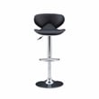Home Square Rounded Back Metal Adjustable Barstool in Black - Set of 3