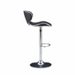 Home Square Rounded Back Metal Adjustable Barstool in Black - Set of 3