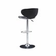 Home Square Rounded Back Metal Adjustable Barstool in Black - Set of 3