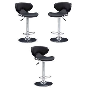 home square rounded back metal adjustable barstool in black