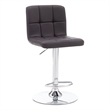 Home Square Metal Upholstered Adjustable Barstool in Chocolate Brown - Set of 3