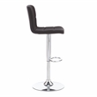 Home Square Metal Upholstered Adjustable Barstool in Chocolate Brown - Set of 3
