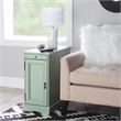 Home Square Butler Wood Accent Table with USB in Aqua Blue - Set of 2