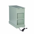 Home Square Butler Wood Accent Table with USB in Aqua Blue - Set of 2
