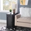 Home Square Butler Wood Accent Table with USB in Black - Set of 2