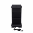 Home Square Butler Wood Accent Table with USB in Black - Set of 2