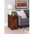 Home Square Wood Accent Table with USB in Hazelnut Brown - Set of 2