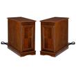 Home Square Wood Accent Table with USB in Hazelnut Brown - Set of 2