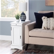 Home Square Wood Accent Table with USB in White Finish - Set of 2