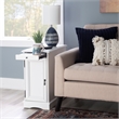 Home Square Wood Accent Table with USB in White Finish - Set of 2