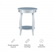 Home Square Round Wood End Table with Shelf in Silver - Set of 2