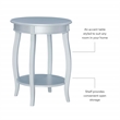 Home Square Round Wood End Table with Shelf in Silver - Set of 2