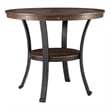 Home Square Wood and Metal End Table in Rustic Umber Brown - Set of 2