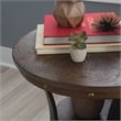 Home Square Wood and Metal End Table in Rustic Umber Brown - Set of 2