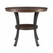 Home Square Wood and Metal End Table in Rustic Umber Brown - Set of 2