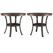 Home Square Wood and Metal End Table in Rustic Umber Brown - Set of 2