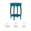 Home Square Round Wood End Table with Shelf in Teal Blue - Set of 2