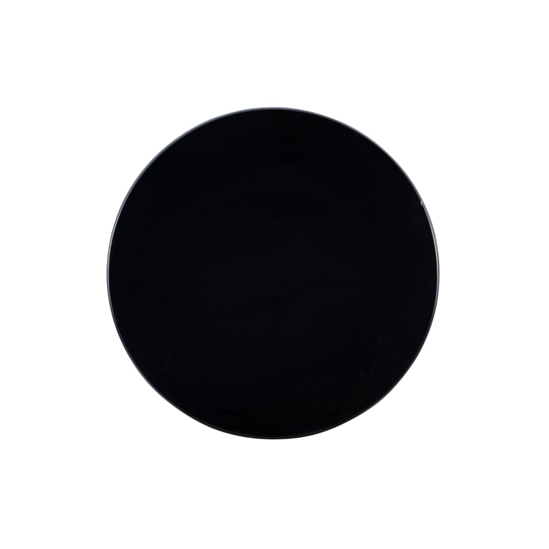 Home Square Round Wood End Table with Shelf in Black - Set of 2