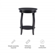 Home Square Round Wood End Table with Shelf in Black - Set of 2