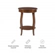 Home Square Round Wood End Table with Shelf in Hazelnut Brown - Set of 2
