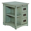 Home Square Classic Wood Side Table in Teal Blue Finish - Set of 2