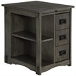 Home Square Large Top Surface Wood Side Table in Gray - Set of 2
