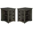 Home Square Large Top Surface Wood Side Table in Gray - Set of 2