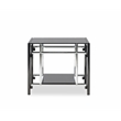 Home Square Glass and Metal End Table in Black Finish - Set of 2