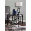 Home Square Glass and Metal End Table in Black Finish - Set of 2