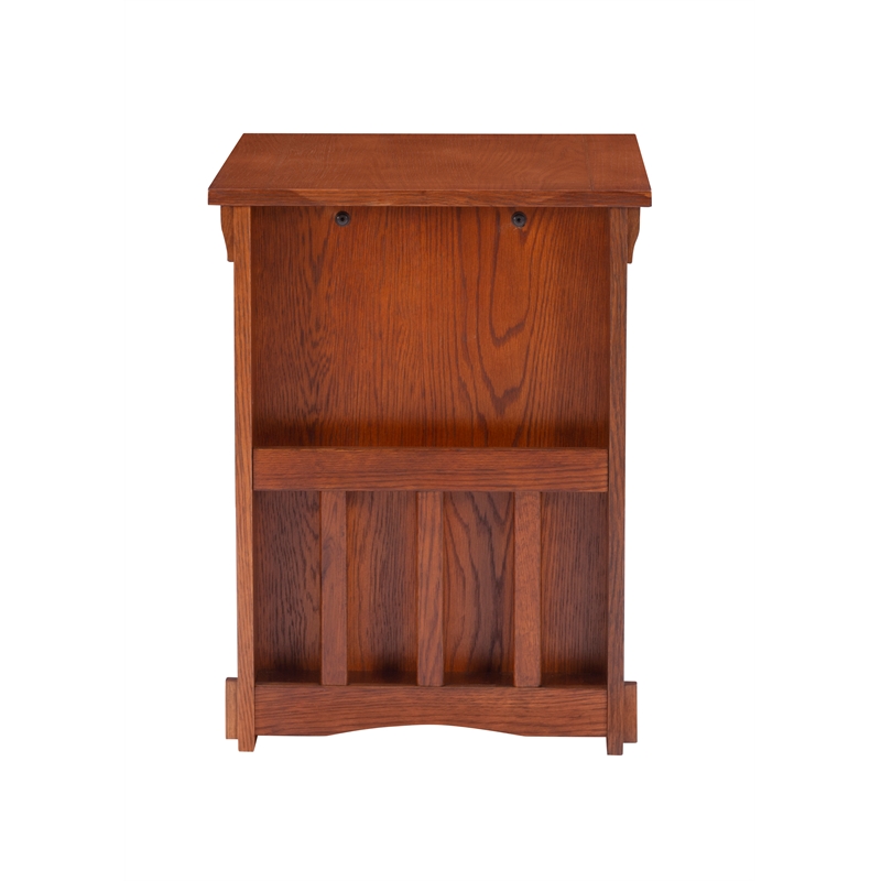 Home Square Mission Oak Wood Cabinet Table in Brown - Set of 2